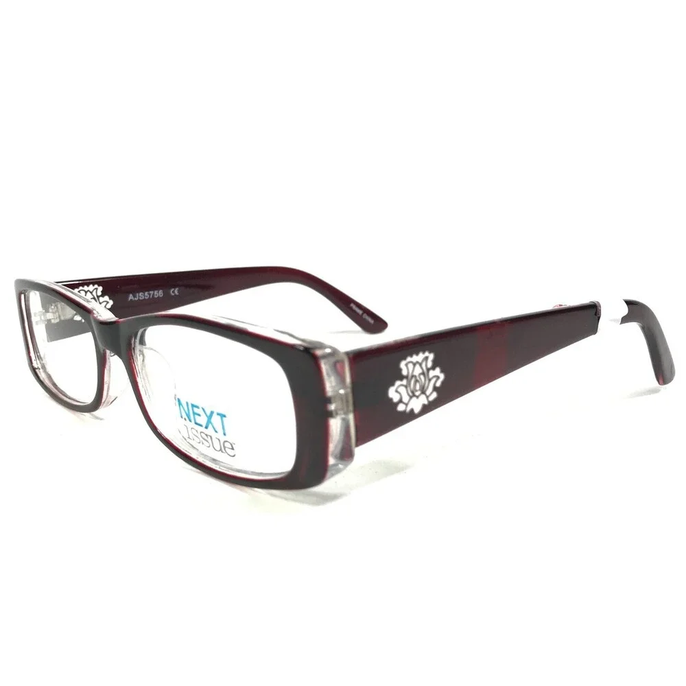 Jubilee Eyeglasses Frames JS5756 BURG CRYSTAL Red Clear Floral 51-17-140
